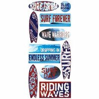 Creative Imaginations - Sports Xtreme Collection - Jumbo Sticker Sheet - Surf, CLEARANCE