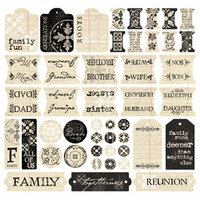 Creative Imaginations 12x12 Sticker Sheet - Narratives by Karen Russell - Antique Family, CLEARANCE