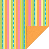 Creative Imaginations - Studio Basics 101 - Double Sided Patterned Paper - Lush Multi Stripe, CLEARANCE
