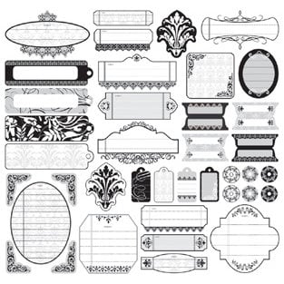 Creative Imaginations - Anthology by Sonnet Studios - 12x12 Labels Sticker Sheets - Jacqueline, CLEARANCE