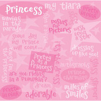 Creative Imaginations - Princess Collection - 12x12 Paper - Princess Phrases