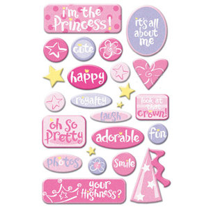 Creative Imaginations - Princess Collection - Glitter Epoxy Stickers