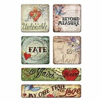 Creative Imaginations - Love Struck by Marah Johnson - Tattoo Collection - Mini Chipboard Stickers - Undeniable, CLEARANCE