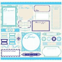 Creative Imaginations - Narratives by Karen Russell - 12x12 Cardstock Sticker Sheet - Blue Bell Boy Collection, CLEARANCE