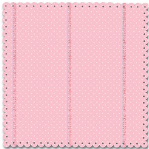 Creative Imaginations - Narratives by Karen Russell - Scalloped Die Cut Paper - Sweet Pea Girl Collection - Pink Polka Dot, CLEARANCE