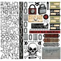 Creative Imaginations - Caution Boy Collection - 12x12 Cardstock Stickers