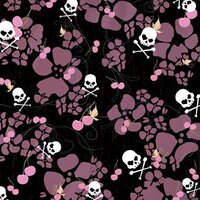 Creative Imaginations - Caution Girl Collection - Paper - Cherry and Skull Paper