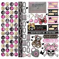 Creative Imaginations - Caution Girl Collection - 12x12 Cardstock Stickers