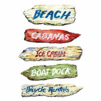 Creative Imaginations - By The Seashore Collection by Barb Tourtillotte - Chipboard Signs - By The Seashore