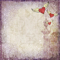 Creative Imaginations - Love Struck by Marah Johnson - Tattoo Collection - Paper - Winged Heart