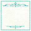 Creative Imaginations - Narratives - Honeydew Collection by Karen Russell - Scalloped Paper - Teal Scroll, CLEARANCE