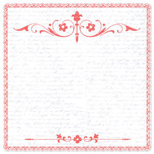Creative Imaginations - Narratives - Wildberry Collection by Karen Russell - Scalloped Paper - Coral Scroll