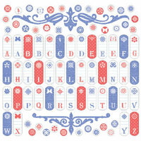 Creative Imaginations - Narratives - Wildberry Collection by Karen Russell - 12x12 Cardstock Stickers - Wildberry Tab Alphabet