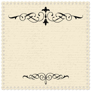 Creative Imaginations - Narratives - Antique Cream Collection by Karen Russell - Scalloped Paper - Cream Scroll