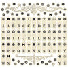 Creative Imaginations - Narratives - Antique Cream Collection by Karen Russell - 12x12 Cardstock Stickers - Cream Tab Alphabet