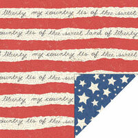 Creative Imaginations - All American Collection by Samantha Walker - Double Sided Paper - Liberty Stripes