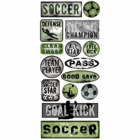 Creative Imaginations - Sports Xtreme Soccer Collection by Christine Adolph - Jumbo Stickers - Soccer