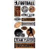 Creative Imaginations - Sports Xtreme Football Collection by Christine Adolph - Jumbo Stickers - Football
