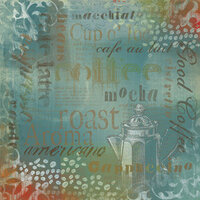 Creative Imaginations - Coffee House Collection by Marah Johnson - 12x12 Paper - Coffee Phrases, CLEARANCE