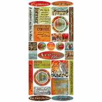 Creative Imaginations - Coffee House Collection by Marah Johnson - Jumbo Stickers - Coffee House, CLEARANCE