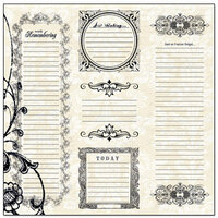 Creative Imaginations - Narratives Collection by Karen Russell - Antique Cream Collection - 12x12 Paper - Five Antique Notes