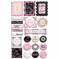 Creative Imaginations - Narratives - French Sweet Pea Collection by Karen Russell - Epoxy Stickers - French Sweet Pea
