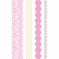 Creative Imaginations - Narratives - French Sweet Pea Collection by Karen Russell - Self-Adhesive Paper Lace - 4 Ribbons - Sweet Pea, CLEARANCE