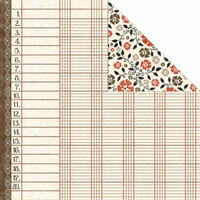 Creative Imaginations - Day By Day Collection by Samantha Walker - 12x12 Double Sided Paper - Cream Ledger, CLEARANCE