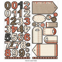 Creative Imaginations - Day By Day Collection by Samantha Walker - Chipboard Tags and Numbers - Day by Day, CLEARANCE