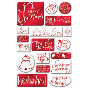 Creative Imaginations - Holiday Foil Christmas Collection by Teri Martin - Epoxy Stickers - Red Foil, CLEARANCE
