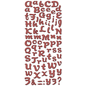 Creative Imaginations - Drop Dead Red Signature Collection - Glitter Chipboard - Drop Dead Red Large Alphabet