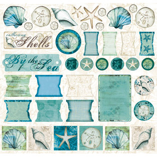Creative Imaginations - Tidepools Collection by Christine Adolph - 12x12 Cardstock Stickers - Tidepools