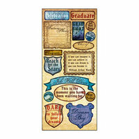 Creative Imaginations - Cap and Gown Collection by Marah Johnson - Jumbo Sticker Sheet - Cap and Gown