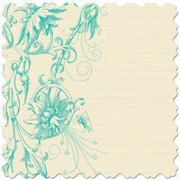 Creative Imaginations - Narratives - Bloom Collection - 12x12 Diecut Paper - Floral Teal, CLEARANCE