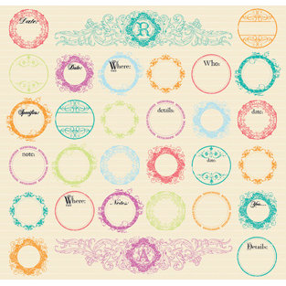 Creative Imaginations - Narratives - Bloom Collection - 12x12 Cardstock Stickers - Bloom Labels, CLEARANCE