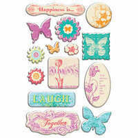 Creative Imaginations - Narratives - Bloom Collection - Epoxy Stickers - Bloom, CLEARANCE