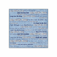 Creative Imaginations - Old Guys Rule Collection - 12x12 Paper - Old Guys Words, CLEARANCE