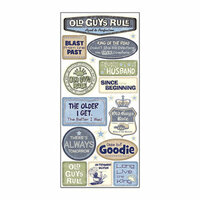 Creative Imaginations - Old Guys Rule Collection - Jumbo Sticker Sheet - Old Guys Rule, CLEARANCE