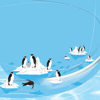 Creative Imaginations - Sea World Collection - 12x12 Paper - Penguins, CLEARANCE