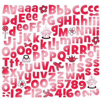 Creative Imaginations - Magic Collection - 12x12 Foil Cardstock Stickers - Alphabet - Red, CLEARANCE