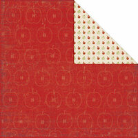 Creative Imaginations - Class Act Collection by Danelle Johnson - 12 x 12 Double Sided Paper - Red Apple