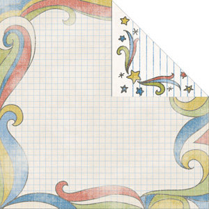 Creative Imaginations - Study Hall Collection by Danelle Johnson - 12 x 12 Double Sided Paper - Doodle Graph, CLEARANCE