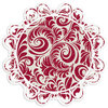 Creative Imaginations - Art Warehouse by Danelle Johnson - 12 x 12 Christmas Die Cut Paper - Hollyberry Swirl, CLEARANCE