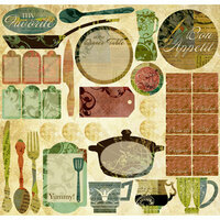 Creative Imaginations - Everyday Gourmet Collection by Christine Adolph - 12 x 12 Cardstock Stickers - Everyday Gourmet