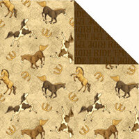 Creative Imaginations - Buckaroo Collection by Debbie Mumm - 12 x 12 Double Sided Paper - Giddy Up