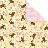 Creative Imaginations - Cowgirl Collection by Debbie Mumm - 12 x 12 Double Sided Paper - Yee Haa