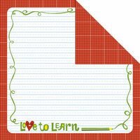 Creative Imaginations - Smarty Collection by Helen Dardick - 12 x 12 Double Sided Paper - Love to Learn, CLEARANCE