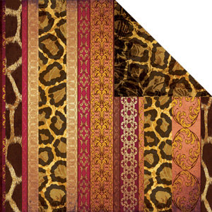 Creative Imaginations - Untamed Collection by Marah Johnson - 12 x 12 Double Sided Paper - Cheetah