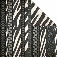 Creative Imaginations - Untamed Collection by Marah Johnson - 12 x 12 Double Sided Paper - Zebra
