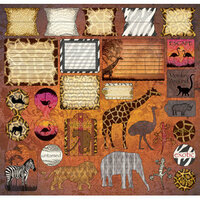 Creative Imaginations - Untamed Collection by Maraha Johnson - 12 x 12 Cardstock Stickers - Untamed